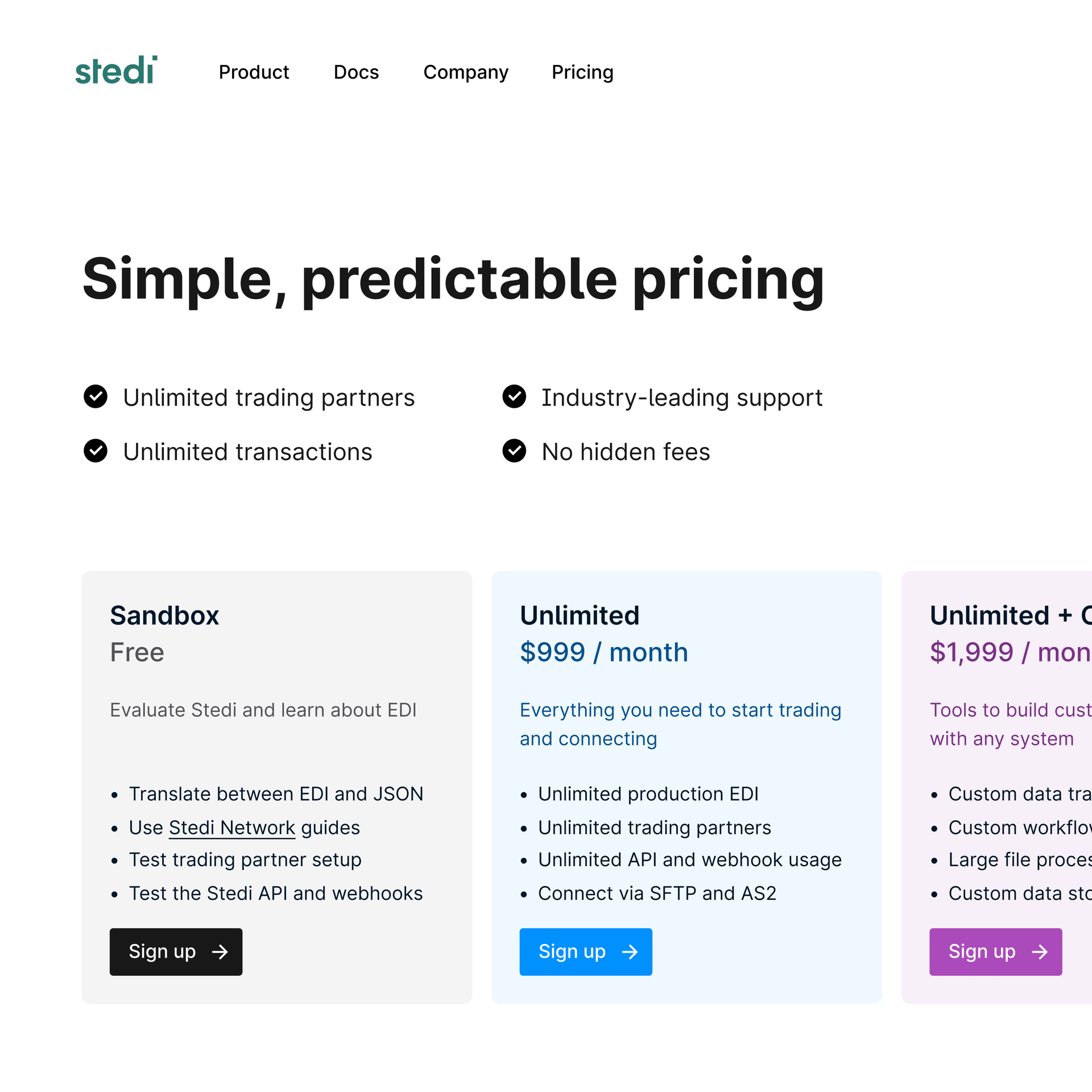 Pricing page